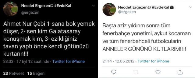 Necdet Ergezer'in şok tweetleri